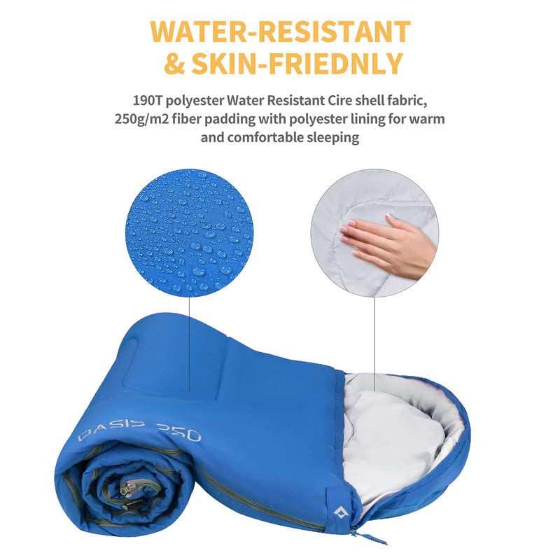 Cargue la imagen en el visor de la galería, Saco de dormir tipo sobre con capucha KingCamp Oasis 250+