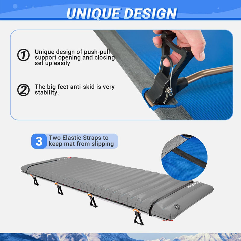 Load image into Gallery viewer, KingCamp Oversized Folding Camping Cots Ultralight Sleeping Cots