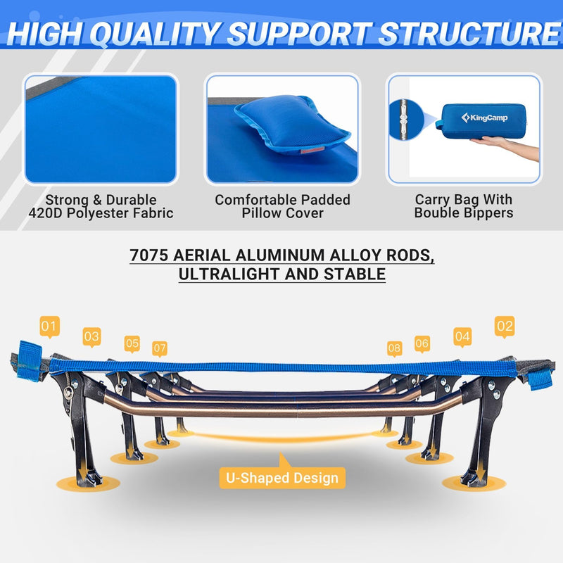 Load image into Gallery viewer, KingCamp Oversized Folding Camping Cots Ultralight Sleeping Cots