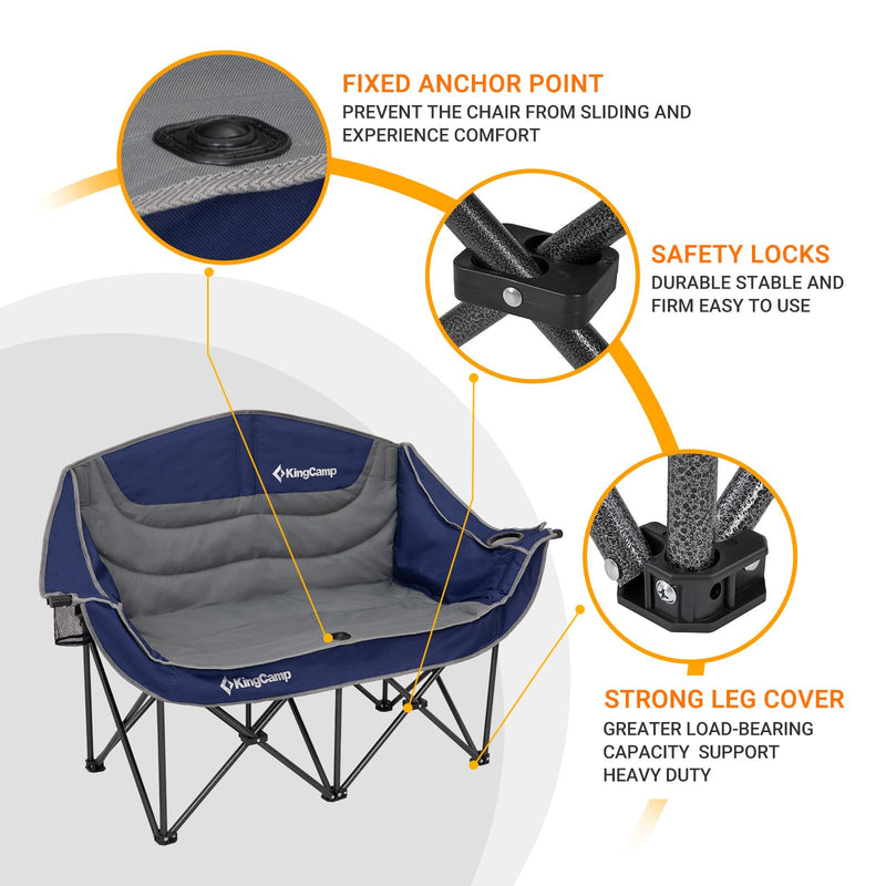 Cargue la imagen en el visor de la galería, KingCamp Double Sofa Chair Camping Loveseat