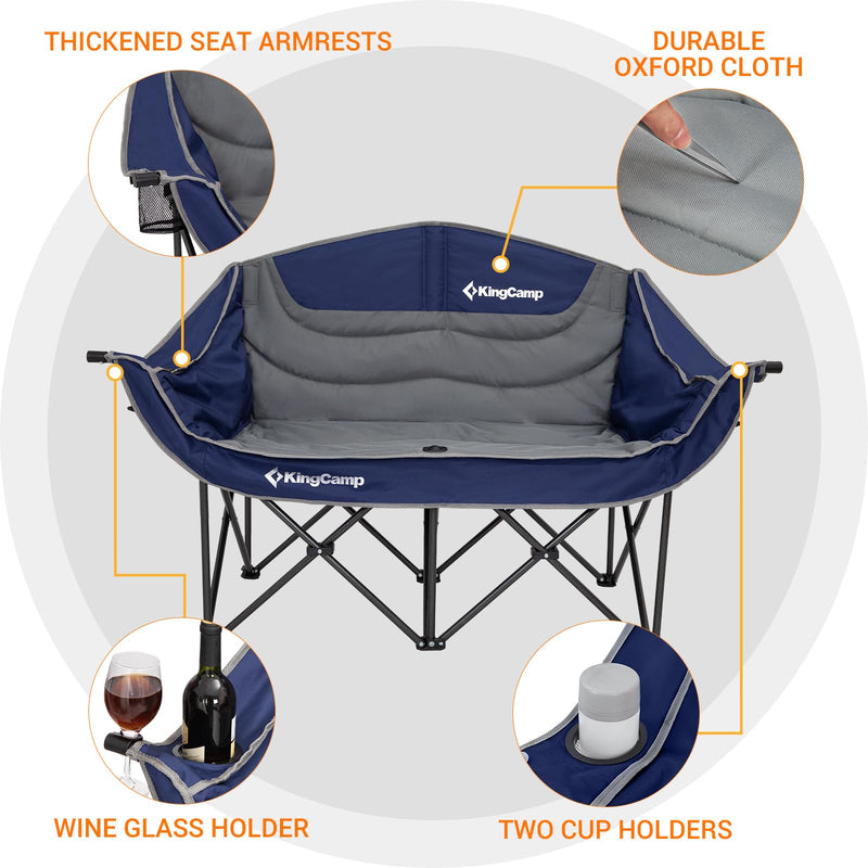 Cargue la imagen en el visor de la galería, KingCamp Double Sofa Chair Camping Loveseat