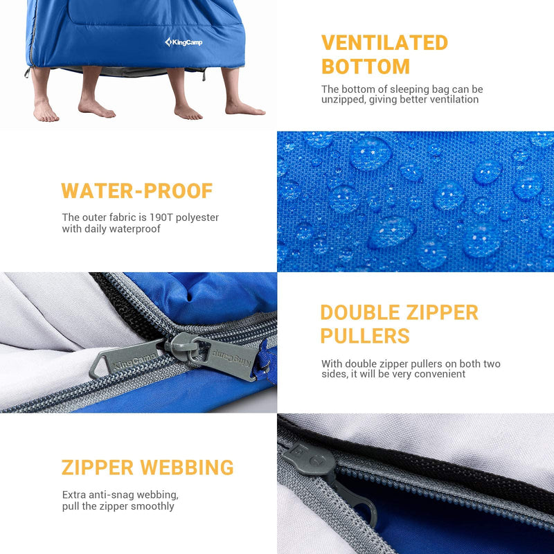 Cargue la imagen en el visor de la galería, Saco de dormir KingCamp OXYGEN 250D con doble capucha