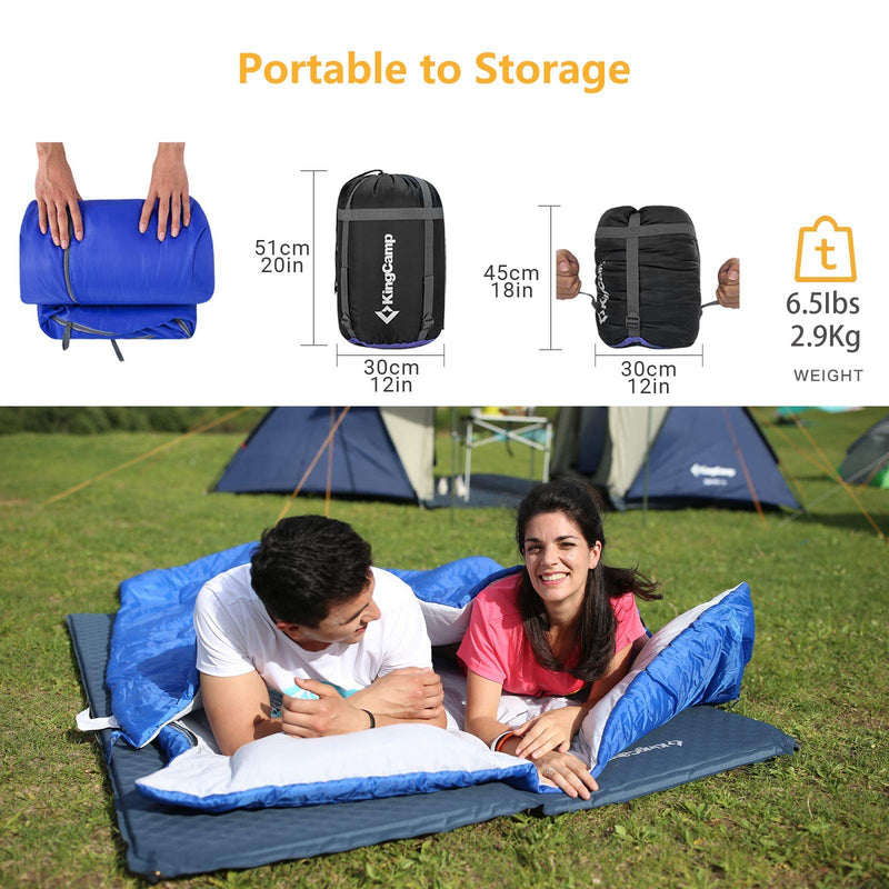 Cargue la imagen en el visor de la galería, Saco de dormir KingCamp OXYGEN 250D con doble capucha