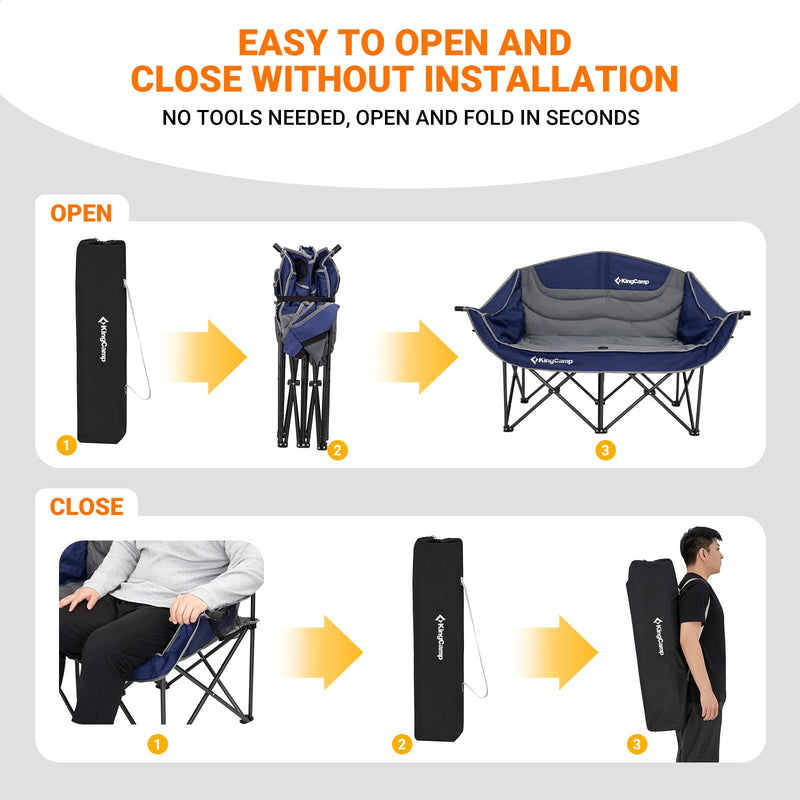Cargue la imagen en el visor de la galería, KingCamp Double Sofa Chair Camping Loveseat