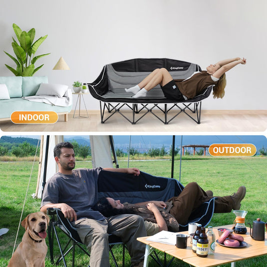 KingCamp CANNA C30 Trio Outdoor Loveseat Chair Blue