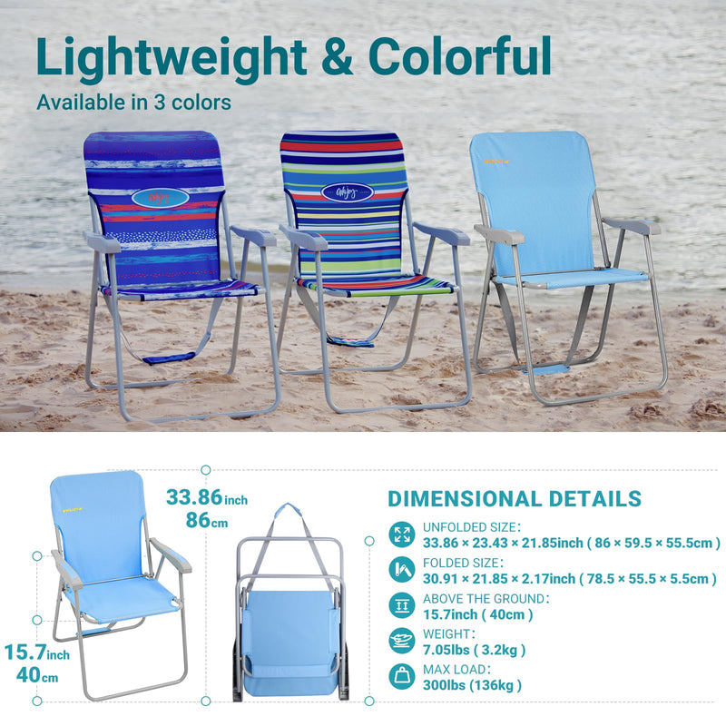 Load image into Gallery viewer, WEJOY Tall Beach Chair Lightweight
