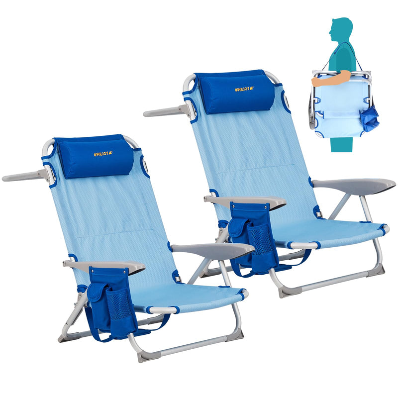 Load image into Gallery viewer, WEJOY Adjustable Beach Chair Set of 2