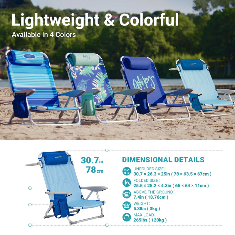 Load image into Gallery viewer, WEJOY Adjustable Beach Chair Set of 2
