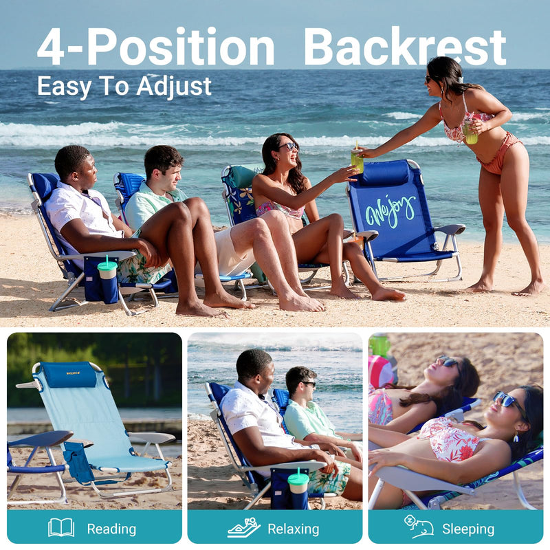 Load image into Gallery viewer, WEJOY Adjustable Beach Chair Set of 2