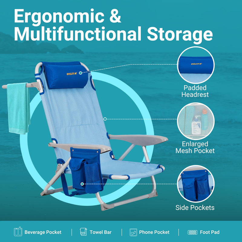 Load image into Gallery viewer, WEJOY Adjustable Beach Chair Set of 2