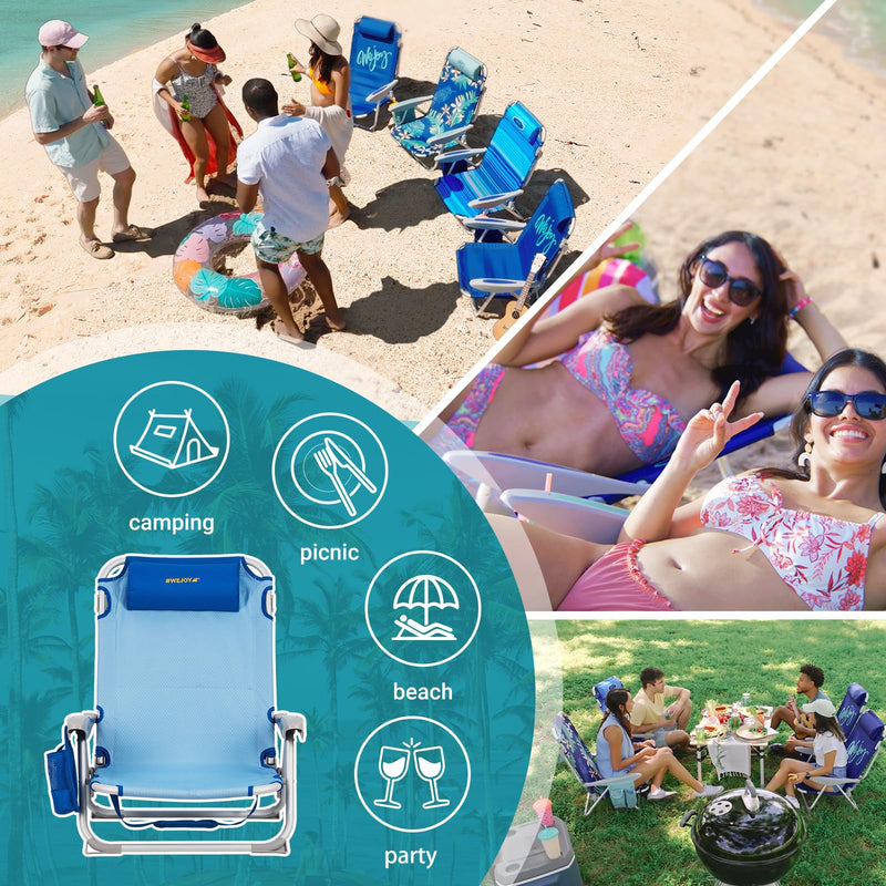 Load image into Gallery viewer, WEJOY Adjustable Beach Chair Set of 2