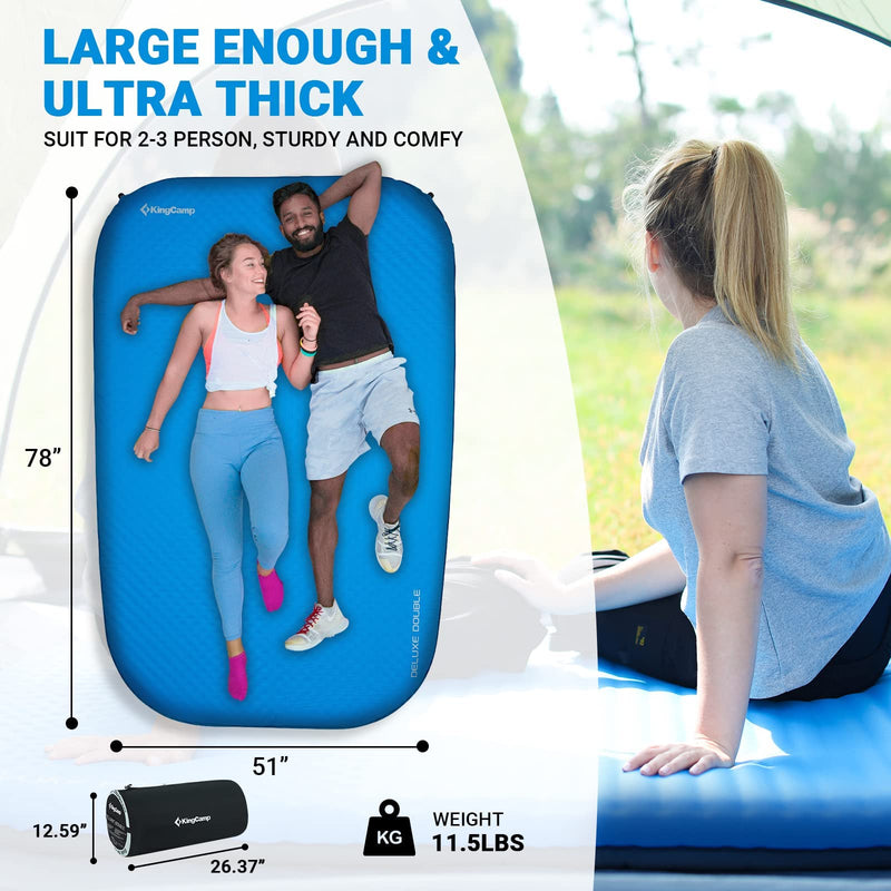 Load image into Gallery viewer, KingCamp DELUXE DOUBLE Double Self-inflatable Pad
