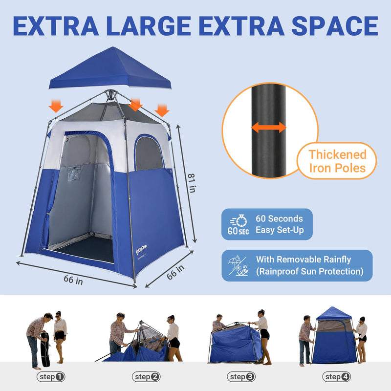 Load image into Gallery viewer, KingCamp Outdoor Shower Tents for Camping Portable Instant Pop Up Privacy Tent