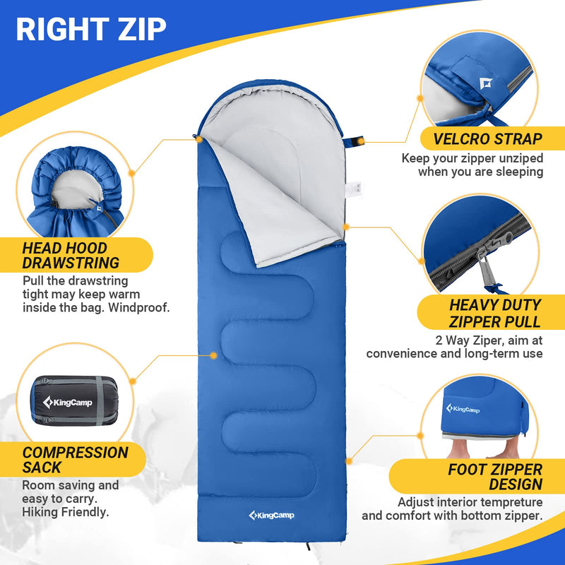 Load image into Gallery viewer, KingCamp Oasis 250 Sleeping Bag-Envelope With Hood