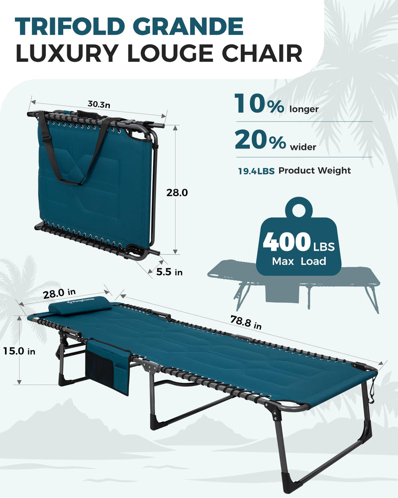 Load image into Gallery viewer, KingCamp MAGNOLIA B20 Folding Oversized Lounge Chair for Patio, Beach, Yard