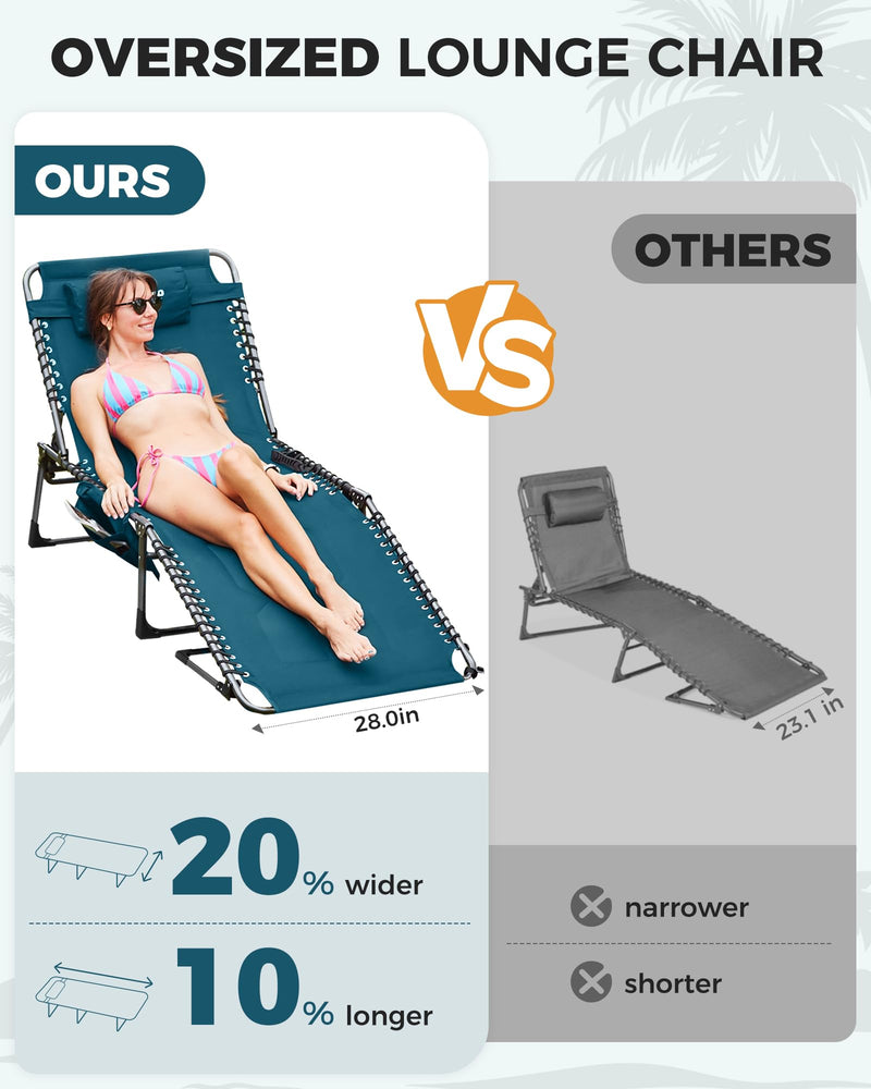 Load image into Gallery viewer, KingCamp MAGNOLIA B20 Folding Oversized Lounge Chair for Patio, Beach, Yard