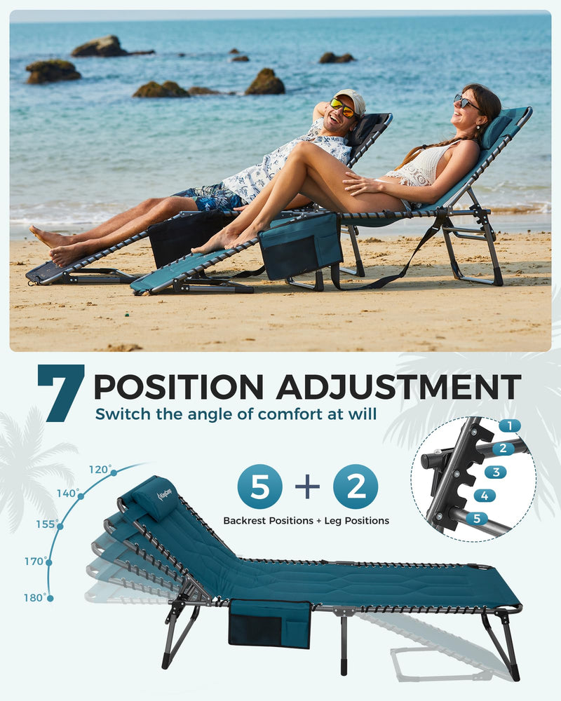 Load image into Gallery viewer, KingCamp MAGNOLIA B20 Folding Oversized Lounge Chair for Patio, Beach, Yard