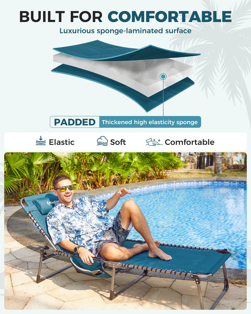 Load image into Gallery viewer, KingCamp MAGNOLIA B20 Folding Oversized Lounge Chair for Patio, Beach, Yard