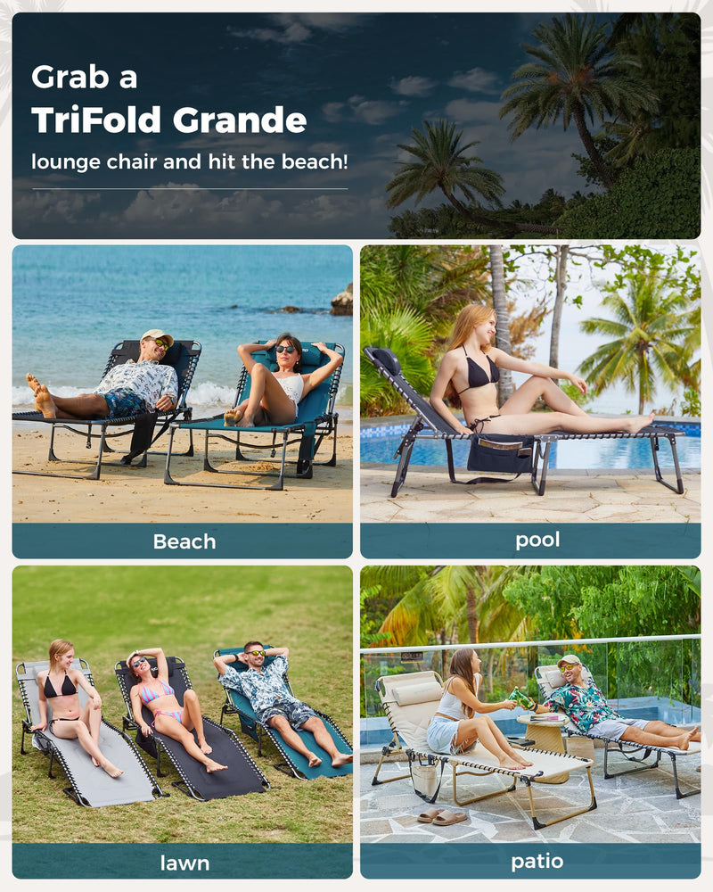 Load image into Gallery viewer, KingCamp MAGNOLIA B20 Folding Oversized Lounge Chair for Patio, Beach, Yard