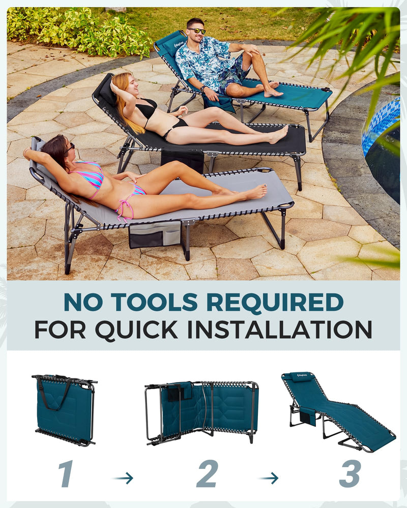 Load image into Gallery viewer, KingCamp MAGNOLIA B20 Folding Oversized Lounge Chair for Patio, Beach, Yard