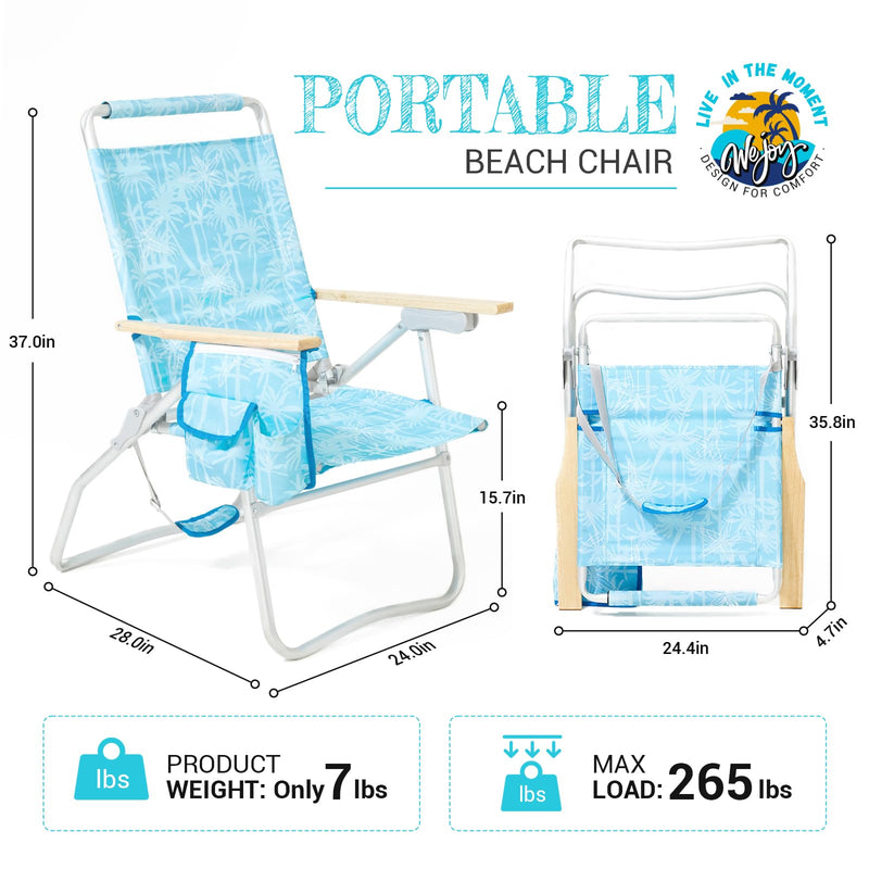 Load image into Gallery viewer, WEJOY Premium High Back Beach Chair Aluminum Camping Chair