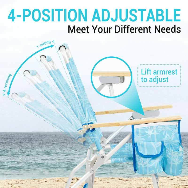 Load image into Gallery viewer, WEJOY Premium High Back Beach Chair Aluminum Camping Chair