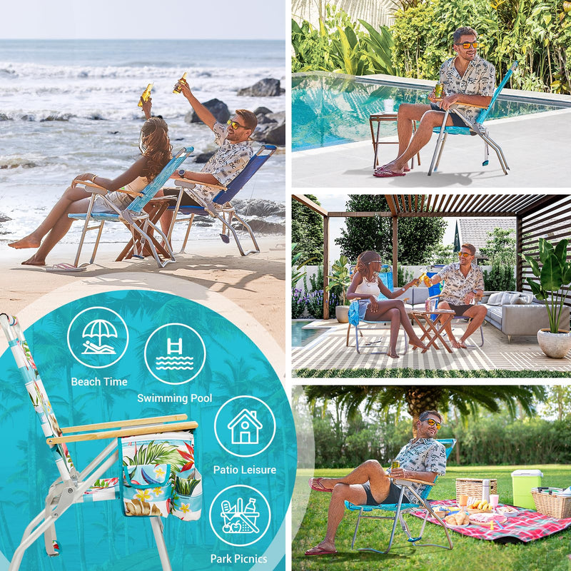 Load image into Gallery viewer, WEJOY Premium High Back Beach Chair Aluminum Camping Chair