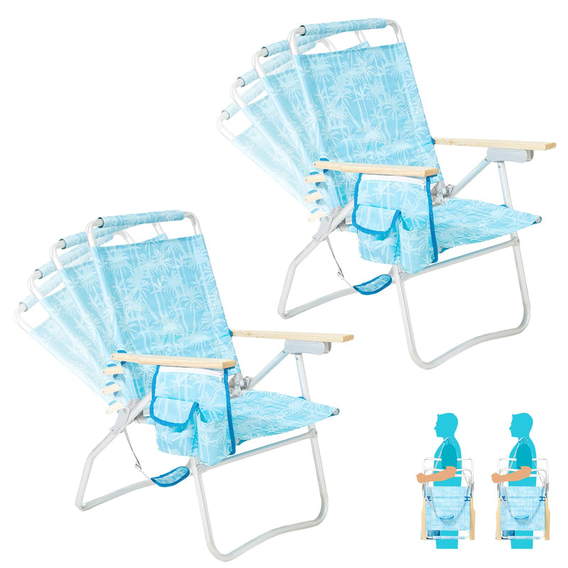 Load image into Gallery viewer, WEJOY Premium High Back Beach Chair Aluminum Camping Chair 2pack