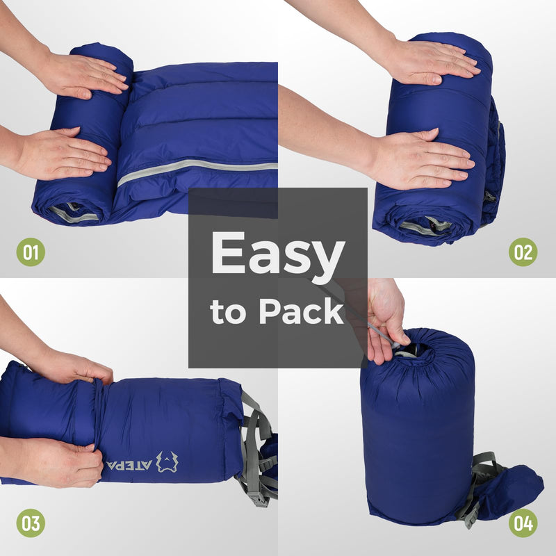 Load image into Gallery viewer, ATEPA Ultralight Down Sleeping Bag Filling 300g White Duck Down Easy to Pack