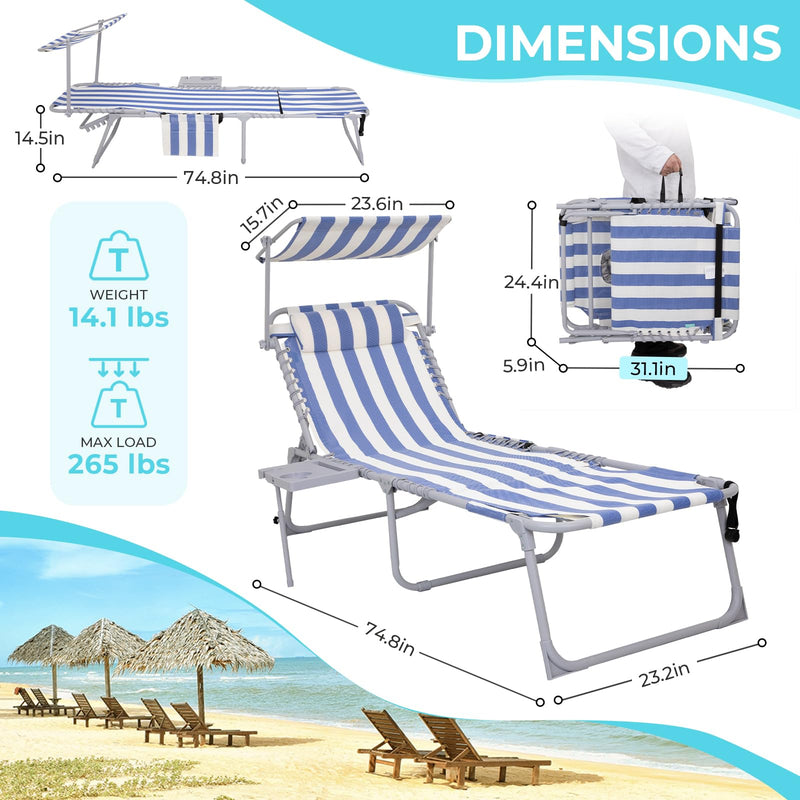 Load image into Gallery viewer, WEJOY Cool Lounge Chair Plus Folding Chaise Lounge Chair with Adjustable Back