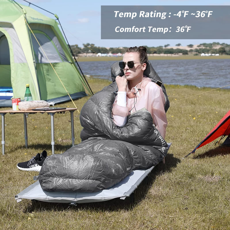 Load image into Gallery viewer, KingCamp Lightweight Down Sleeping Bag-Envelope With Hood Wide and Large