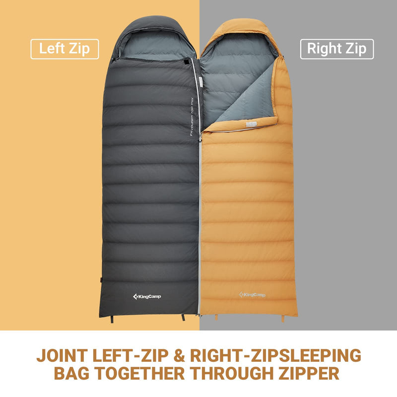 Load image into Gallery viewer, KingCamp Lightweight Down Sleeping Bag-Envelope With Mummy Hood Wide and Large