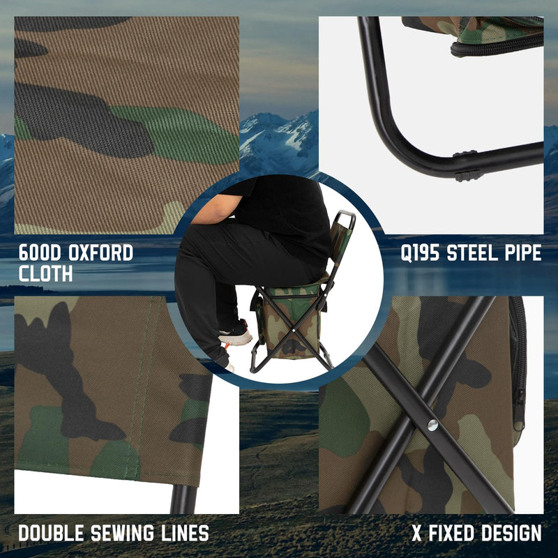 Load image into Gallery viewer, FUNDANGO Cooler Backrest Stool Fishing Chair with Cooler Bag