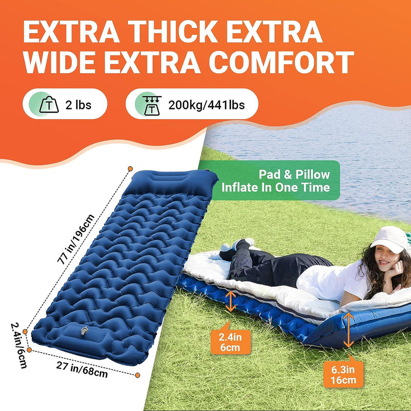 Load image into Gallery viewer, KingCamp DELUXE 10 Single Air Pad Inflatable Mattress