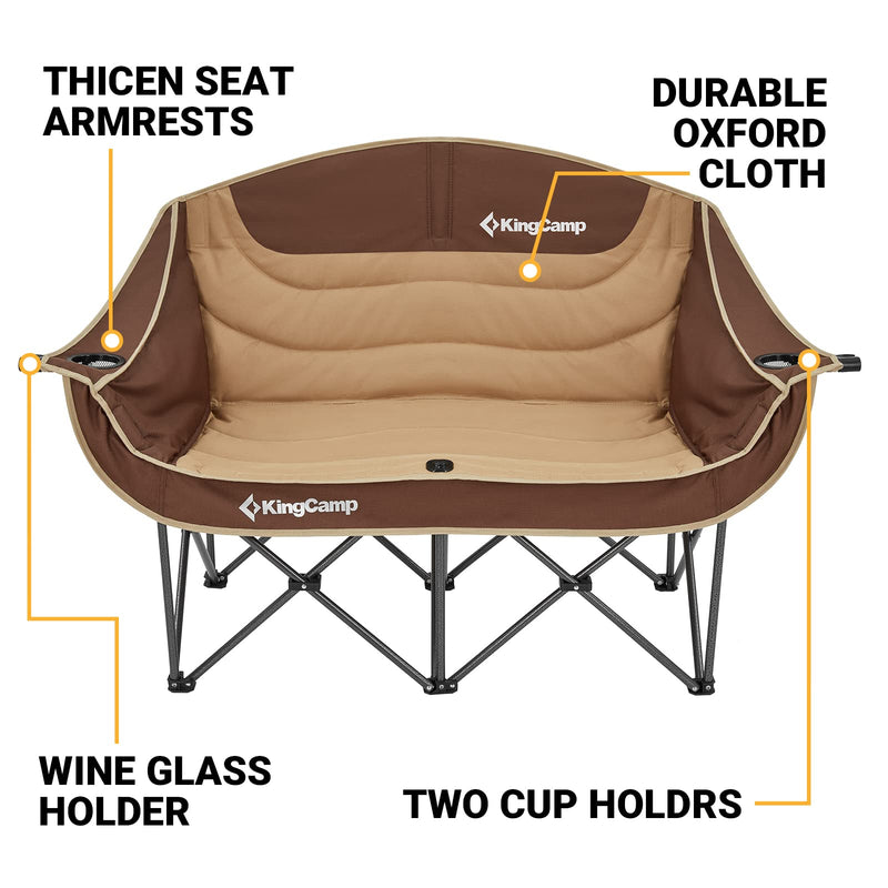 Cargue la imagen en el visor de la galería, KingCamp Double Sofa Chair Camping Loveseat