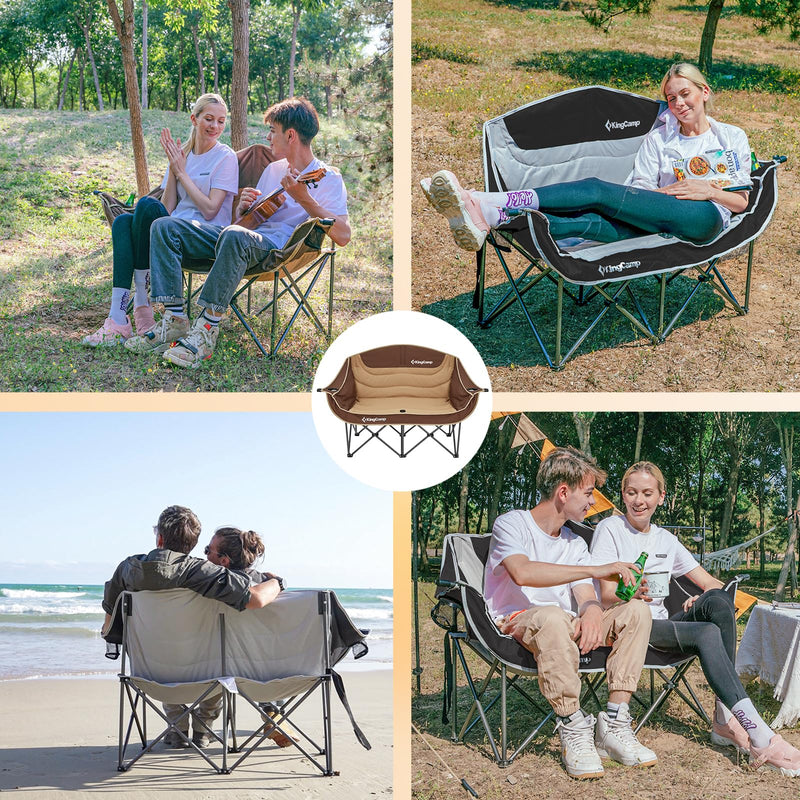 Cargue la imagen en el visor de la galería, KingCamp Double Sofa Chair Camping Loveseat