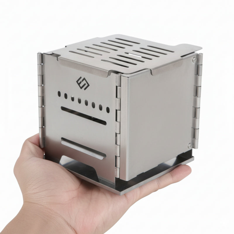 Load image into Gallery viewer, Cook'n'Escape Ultralight Wood Stove – Portable Titanium Grill & Secondary Burn Camp Stove