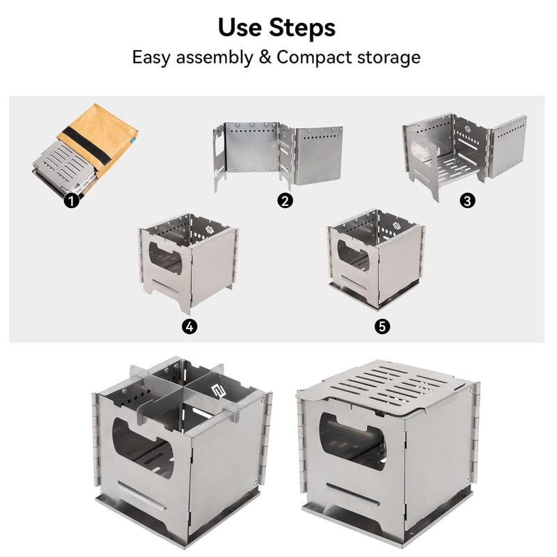 Load image into Gallery viewer, Cook'n'Escape Ultralight Wood Stove – Portable Grill & Secondary Burn Camp Stove