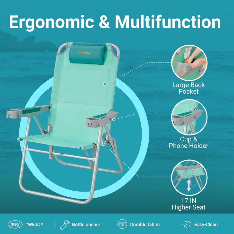 Load image into Gallery viewer, WEJOY Adjustable Beach Chair H Set of 2