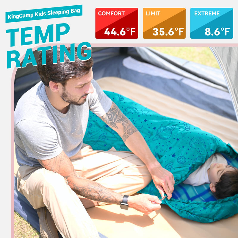 Load image into Gallery viewer, KingCamp Galaxy Zoo C 300 Kids' Hooded Sleeping Bag for Child