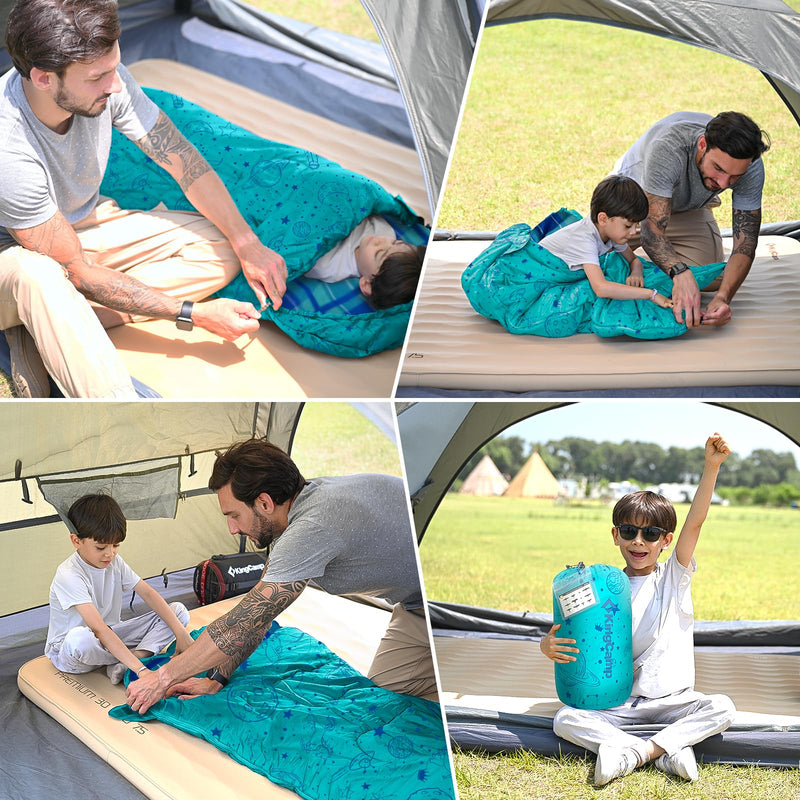 Load image into Gallery viewer, KingCamp Galaxy Zoo C 300 Kids' Hooded Sleeping Bag