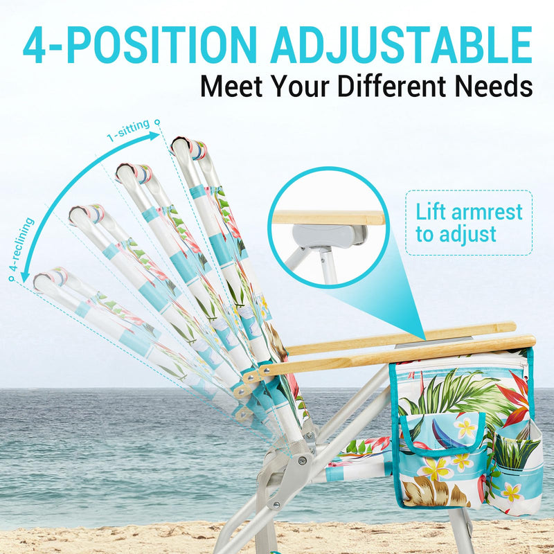 Load image into Gallery viewer, WEJOY Premium High Back Beach Chair Aluminum Camping Chair