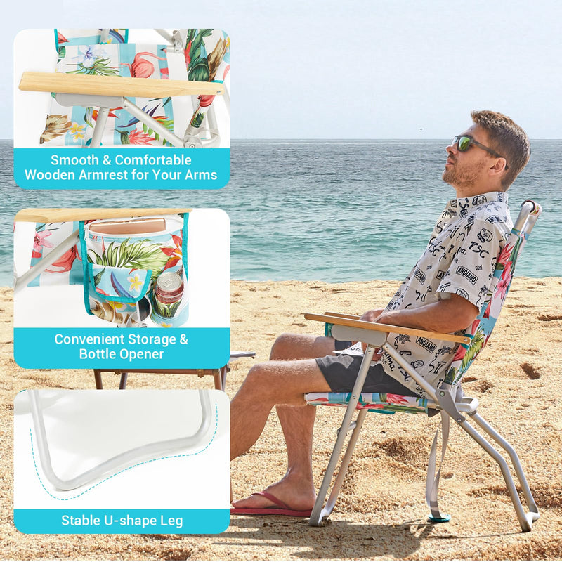 Load image into Gallery viewer, WEJOY Premium High Back Beach Chair Aluminum Camping Chair