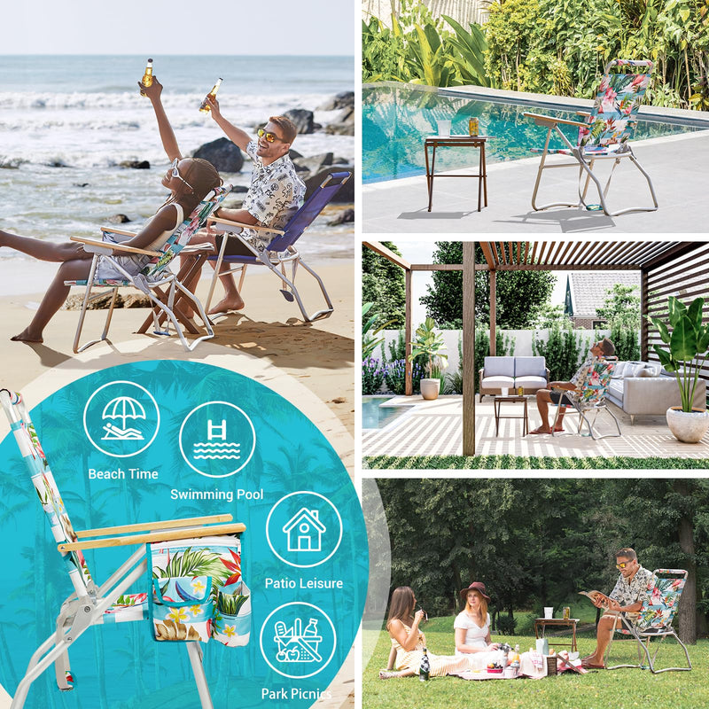 Load image into Gallery viewer, WEJOY Premium High Back Beach Chair Aluminum Camping Chair