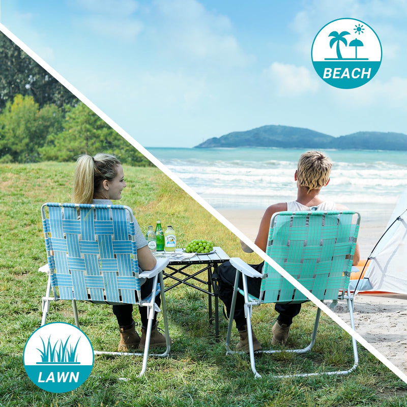 Cargue la imagen en el visor de la galería, WEJOY Lightweight Lawn Chair with Hard Armrest for Beach and Lawn