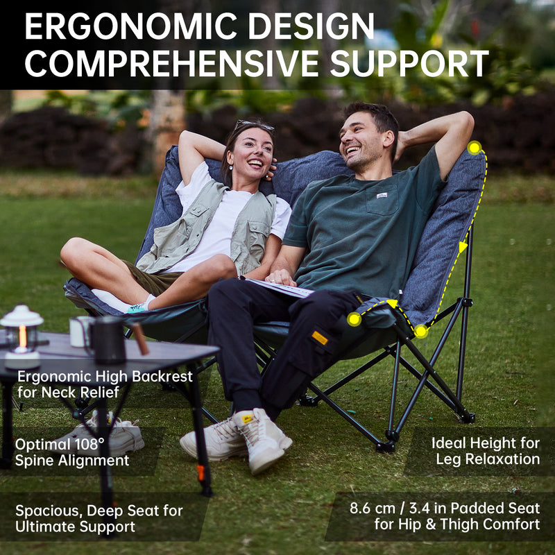 Load image into Gallery viewer, KingCamp LEMON C20 Loveseat Couch Grey Spacious