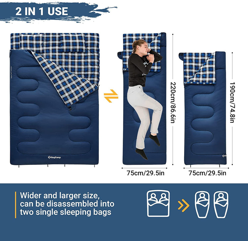 Load image into Gallery viewer, KingCamp SNOWFLAKE 300D Sleeping Bag-Envelope Double
