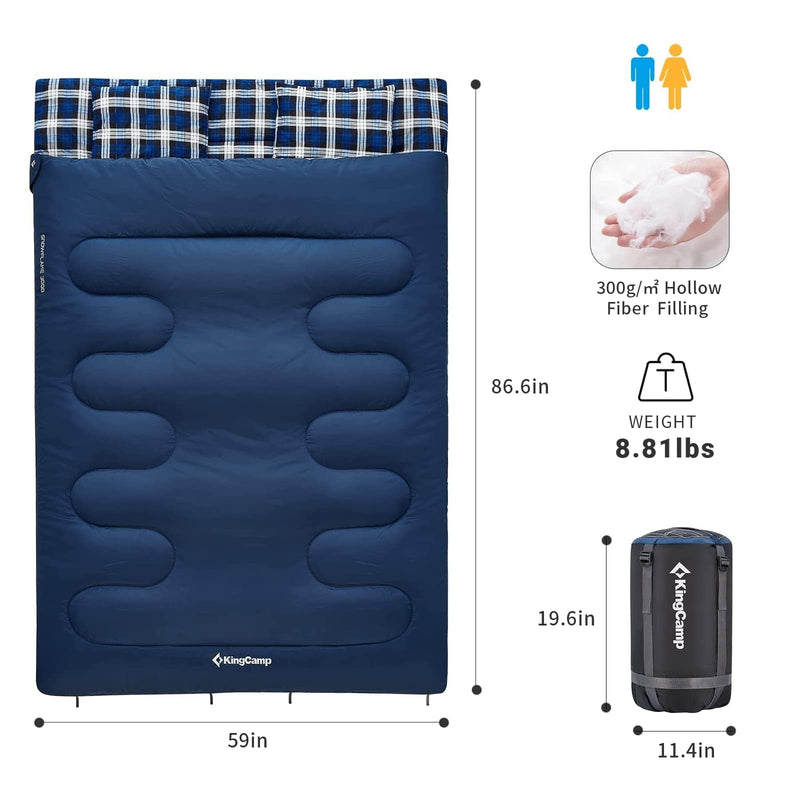 Load image into Gallery viewer, KingCamp SNOWFLAKE 300D Sleeping Bag-Envelope Double