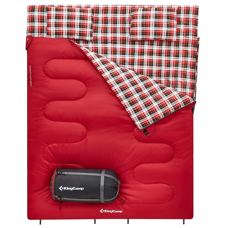 Load image into Gallery viewer, KingCamp SNOWFLAKE 300D Sleeping Bag-Envelope Double Red