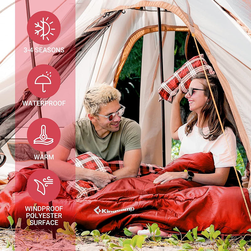 Load image into Gallery viewer, KingCamp SNOWFLAKE 300D Sleeping Bag-Envelope Double Warm Sleeping Bag
